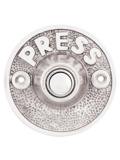 Vintage Press Door Bell Button In Polished Chrome.